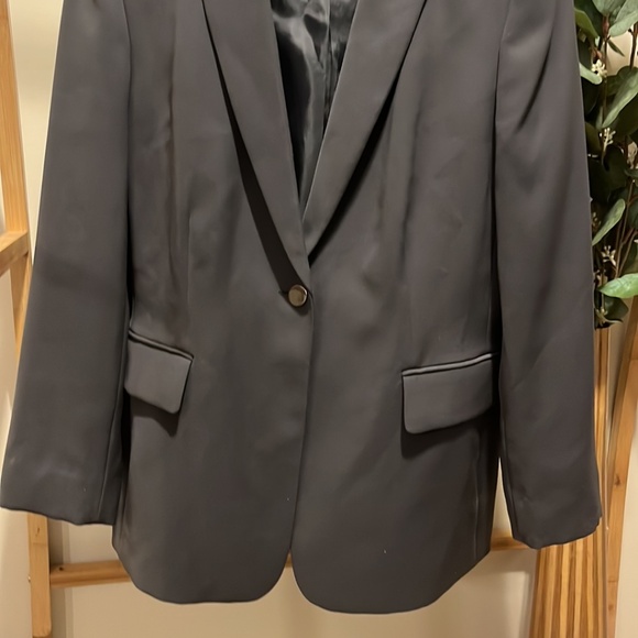 Calvin Klein Charcoal Grey Single Breasted Blazer - Picture 2 of 5